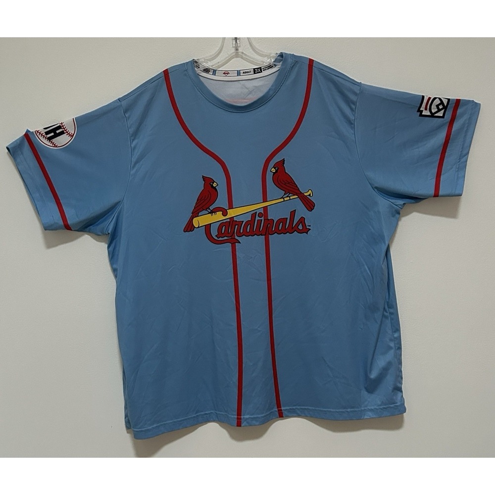 St Louis Cardinals Relax Light Blue MLB Baseball Jersey Men's 3X Game Giveaway